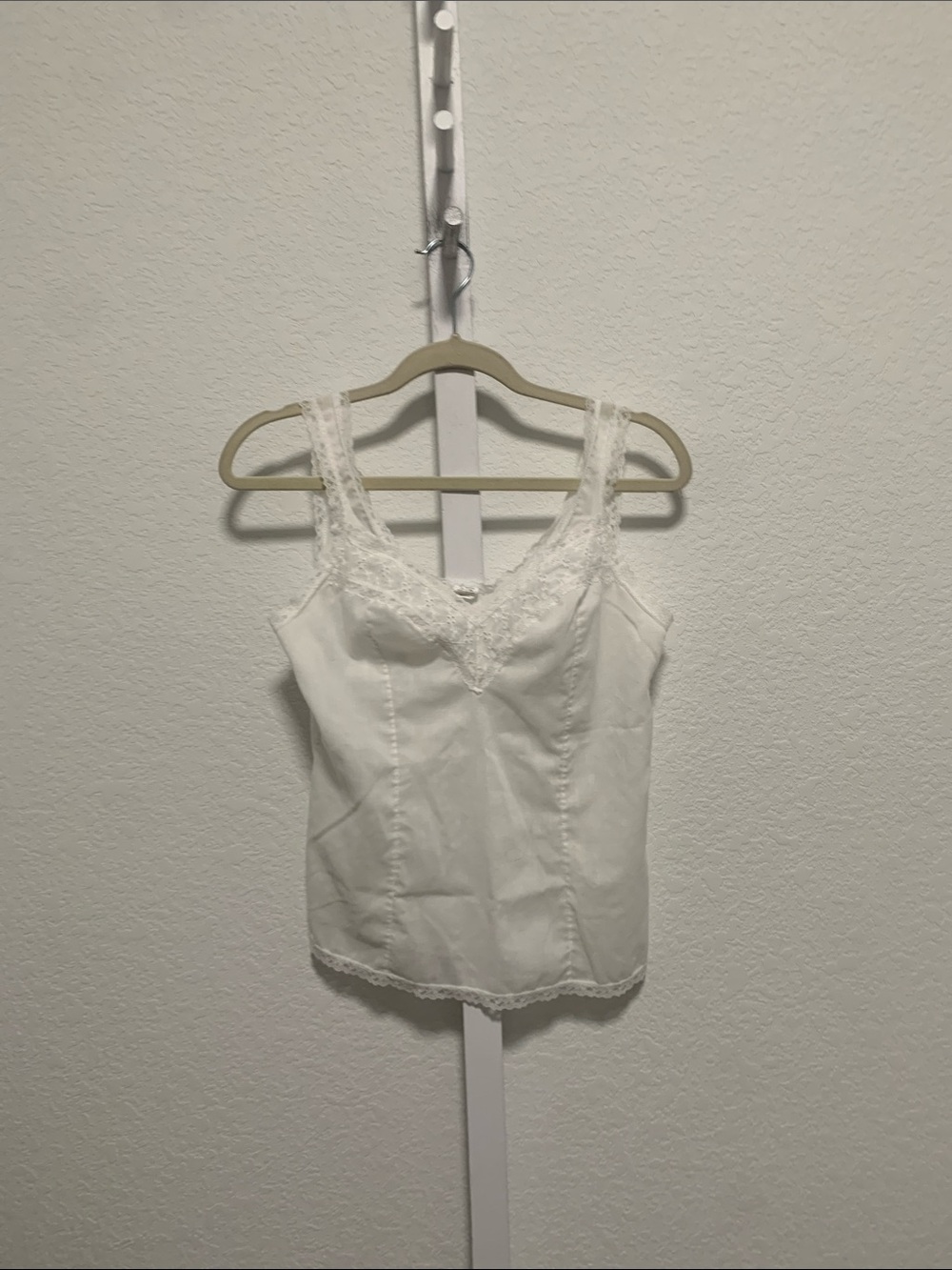 Vintage Eyelet Lace-Trim White Cottagecore Camisole Tank Top